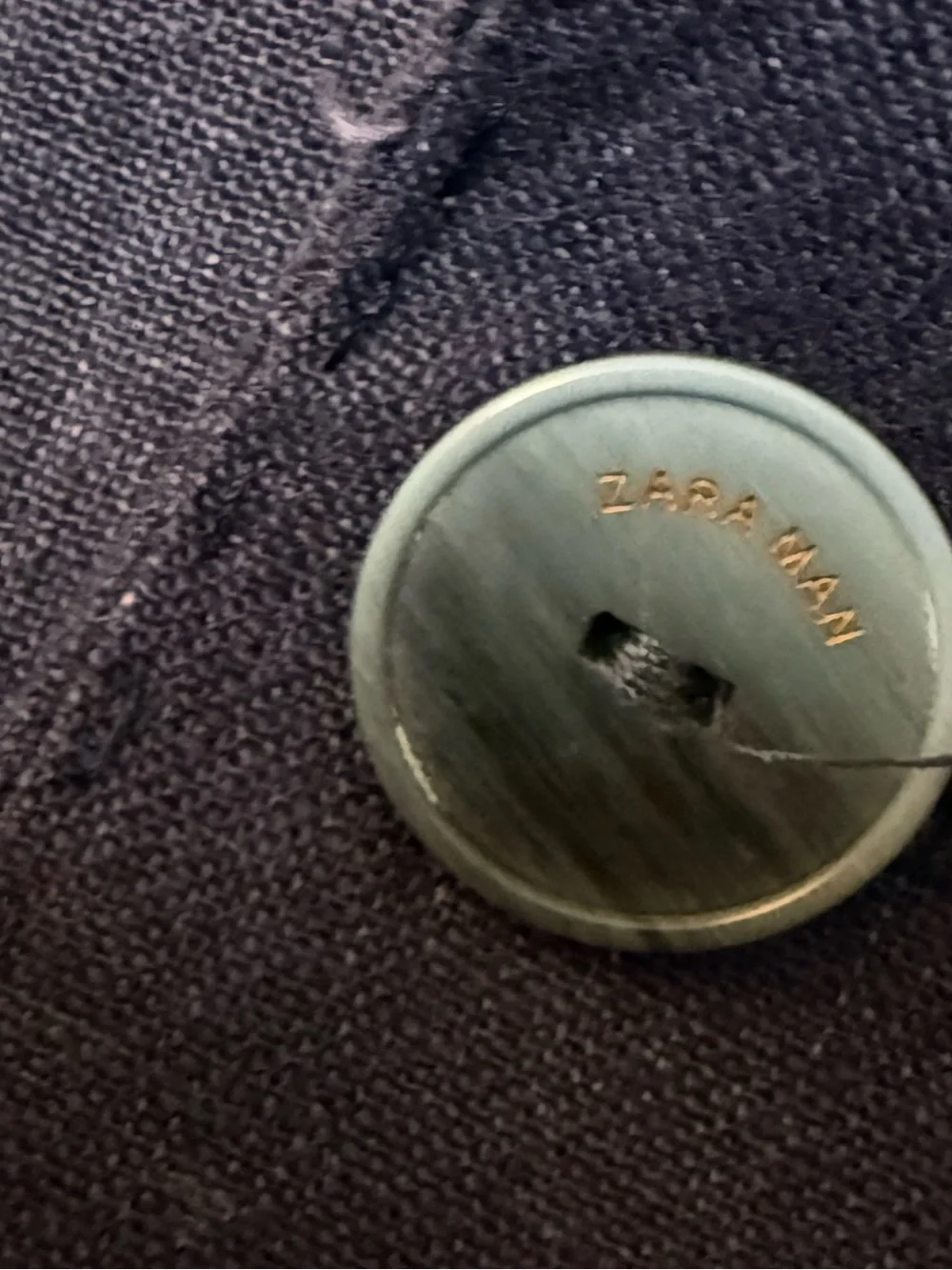 Zara Men's Basic Dark Blue 100% Linen Summer Sport Coat Blazer Size 38R